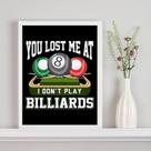 Quadro Decorativo Bilhar Sinuca 45x34cm - com vidro