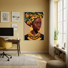 Quadro Decorativo Black African Woman 70x50cm Mold Branca