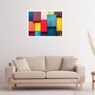 Quadro Decorativo Blocos Coloridos Geométrico - 50x70cm