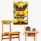 Quadro Decorativo Bob Esponja Hamburguer Para Lanchonete Kit 3 peças Grande ou Pequeno