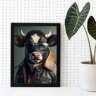 Quadro Decorativo Boi Humano Fashion 33x24cm - com vidro