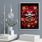 Quadro Decorativo Boneco Japonês Daruma 24x18cm - com vidro