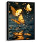 Quadro decorativo Borboleta Amarela Dançando Sob Gotas Cintilantes - Art Canvas