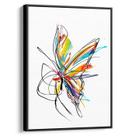 Quadro decorativo Borboleta Arco-Íris em Movimento Abstrato - Art Canvas
