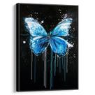 Quadro decorativo Borboleta Azul em Contraste Profundo - Art Canvas