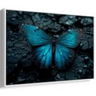 Quadro decorativo Borboleta Azul em Contraste Vibrante - Art Canvas