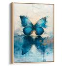 Quadro decorativo Borboleta Azul em Tons de Ouro - Art Canvas