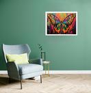 Quadro Decorativo Borboleta Ilustração - 50x70cm