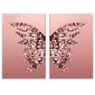 Quadro Decorativo Borboleta Rose Abstrato 40X60 Sala Quarto