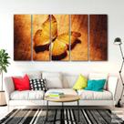 Quadro Decorativo - Borboleta Vintage -Tela em Tecido 5 peças