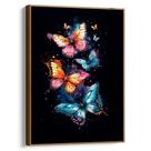 Quadro decorativo Borboletas Coloridas Viajando Pelo Universo Estrelado - Art Canvas