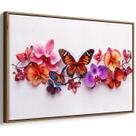 Quadro decorativo Borboletas Dançando Entre Orquídeas Vibrantes - Art Canvas