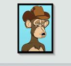 Quadro Decorativo Bored Ape NFT de Macaco Cripto com Moldura E Acetato Tamanho A3 Quadro Decorativo Bored Ape NFT de Macaco Cripto com Moldura E Acetato Tamanho A3