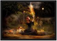 Quadro Decorativo Bruxas Wicca Com Moldura G03