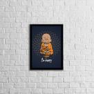 Quadro Decorativo Buda Baby - Be Happy 24x18cm - com vidro