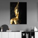Quadro Decorativo Buda Dourado Meditando Relax Tecido Canvas