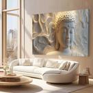 Quadro Decorativo Buda Moderno Sala Clean Tecido Canvas