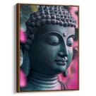 Quadro decorativo Buda - Serenidade Entre Flores Rosas de Verão - Art Canvas Quadro decorativo Buda - Serenidade Entre Flores Rosas de Verão - Art Canvas