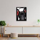 Quadro Decorativo Bulldog Francês Música 45x34cm
