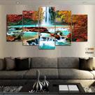 Quadro Decorativo Cachoeira Azul 130x63 em tecido