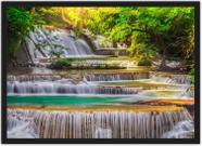 Quadro Decorativo Cachoeira Rio Pedras Paisagem Natureza Decorações Com Moldura