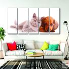 Quadro Decorativo Cachorro Gato140x65