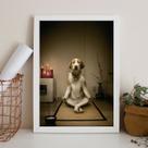 Quadro Decorativo Cachorro Meditando 45x34cm