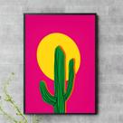 Quadro Decorativo Cacto Pink 33x24cm