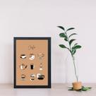 Quadro Decorativo Café - Desenhos 33x24cm Quadro Decorativo Café - Desenhos 33x24cm