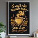 Quadro Decorativo Café Um Bom Começo Cozinha Sala Ambiente