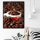 Quadro Decorativo Café Xícara Grãos - 70x50cm Quadro Decorativo Café Xícara Grãos - 70x50cm