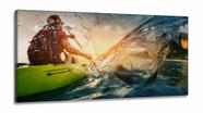 Quadro Decorativo Caiaque em Tecido Canvas 130x60