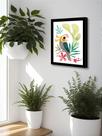Quadro Decorativo Calopsita Abstrata Sala Escritório + Vidro