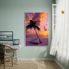 Quadro Decorativo Canoa E Palmeira-70x50cm Cor:Moldura Branca Quadro Decorativo Canoa E Palmeira-70x50cm Cor:Moldura Branca