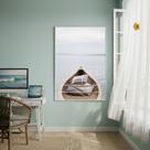 Quadro Decorativo Canoa No Mar-70x50cm Cor:Moldura Branca Quadro Decorativo Canoa No Mar-70x50cm Cor:Moldura Branca