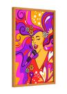 Quadro decorativo - cantora abstrato colorido música