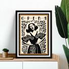 Quadro Decorativo Cantora De Ópera 33x24cm