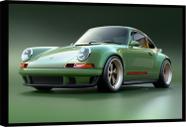 Quadro Decorativo Canvas Com Moldura Filete Carros Porsche Retrô Carro