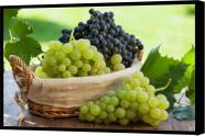 Quadro Decorativo Canvas Filete Gourmet Frutas Uvas Cesta Fruta Gg