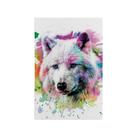 Quadro Decorativo Canvas Lobo Branco Colorido Splash Tinta