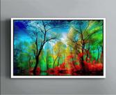Quadro Decorativo Canvas Moldura Filete Natureza Árvore Galhos Folhagens