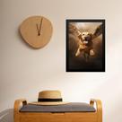 Quadro Decorativo Cão Labrador Anjo 33x24cm - com vidro