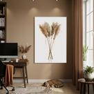 Quadro Decorativo Capim Dos Pampas 70x50cm Mold Branca