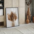 Quadro Decorativo Capim Dos Pampas - Plumas 24x18cm - com vidro