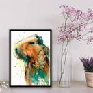 Quadro Decorativo Capivara Aquarela 24x18cm - com vidro