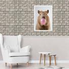 Quadro Decorativo Capivara Bubble Gum 33x24cm