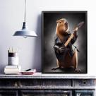 Quadro Decorativo Capivara Do Rock 45x34cm Quadro Decorativo Capivara Do Rock 45x34cm