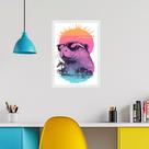 Quadro Decorativo Capivara Verão - Summer Time 45x34cm - com vidro