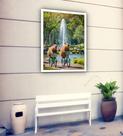 Quadro Decorativo Capivaras Andando De Bicicleta - 70x50cm
