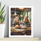 Quadro Decorativo Capivaras Na Cozinha 45x34cm Quadro Decorativo Capivaras Na Cozinha 45x34cm